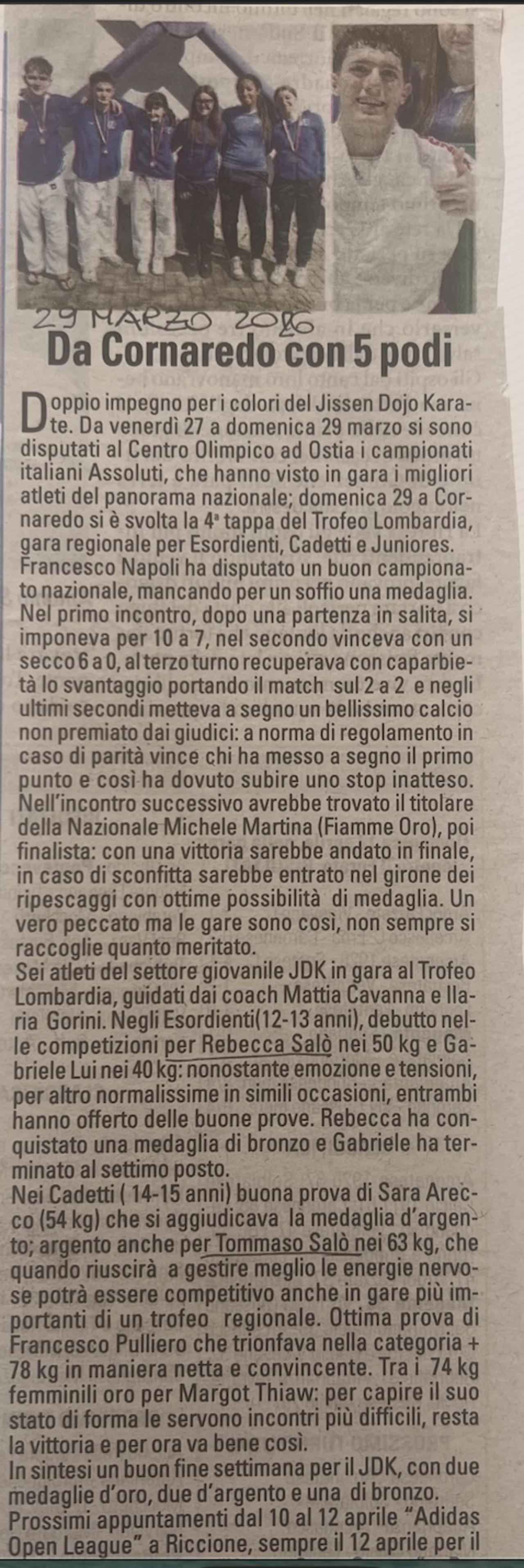articolo libertaà coppa lombardia del 3 aprile  2026