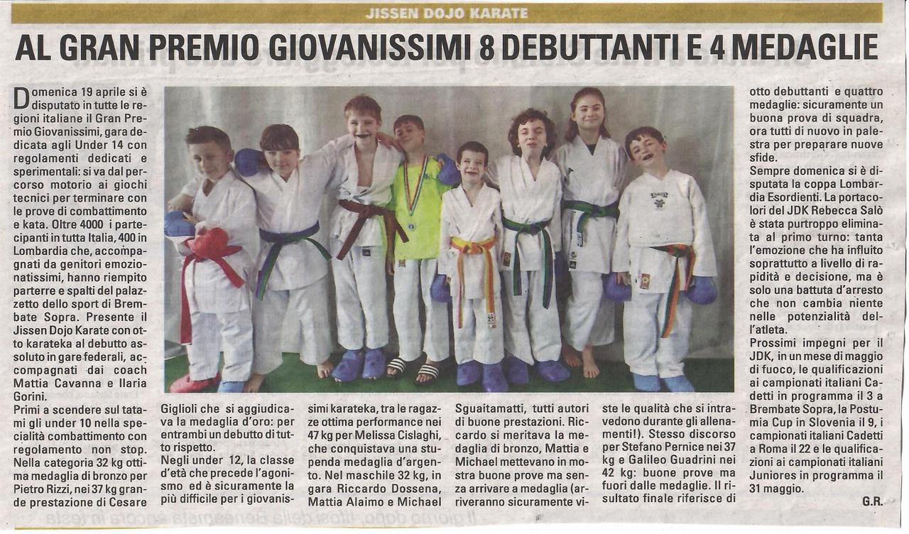 articolo libertà karate kids del 24 aprile 2026