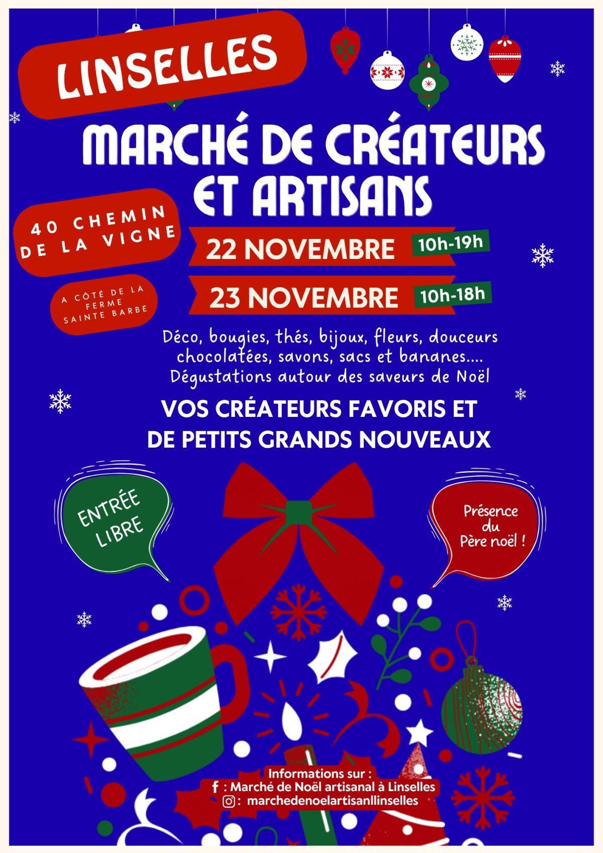 Marché de Créateurs Noël 22 et 23 Novembre 