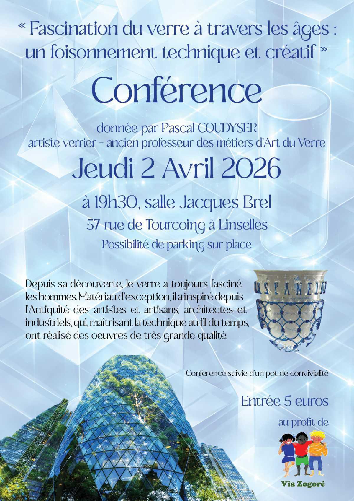 Conférence "Fascination du verre à travers les âges", jeudi 2 avril