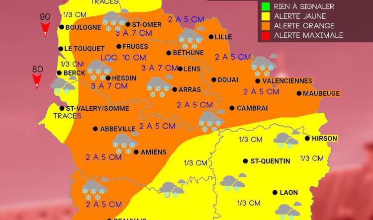 Alerte Orange Neige et verglas / Vents Forts