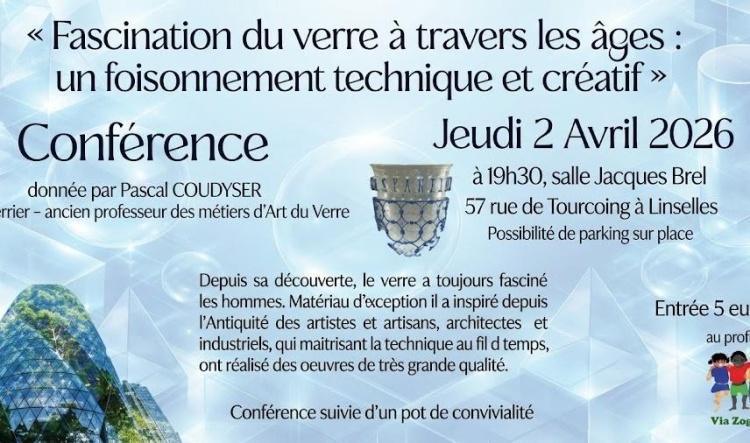 Conférence "Fascination du verre à travers les âges", jeudi 2 avril