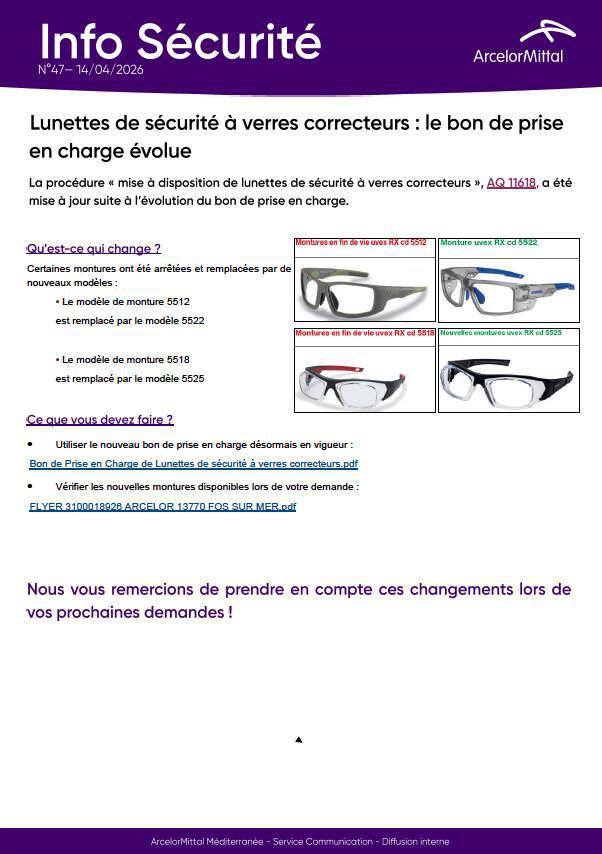 PROCÉDURE lunettes à verres correcteurs mise à jour avril 2026