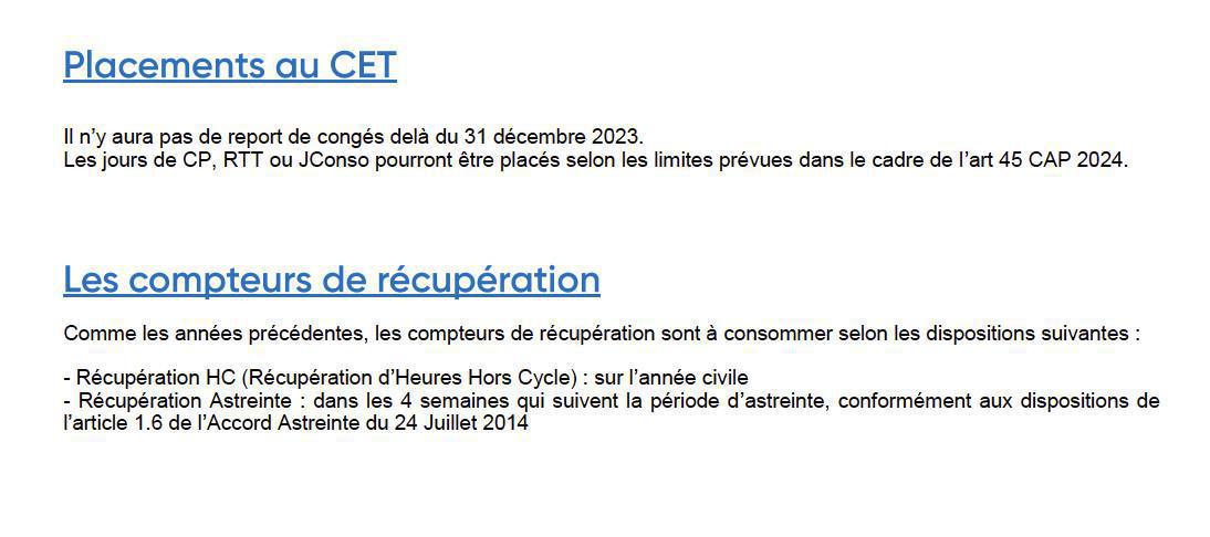 Info RH: Modalités de gestion des congés payés et des jours de temps libre en 2023
