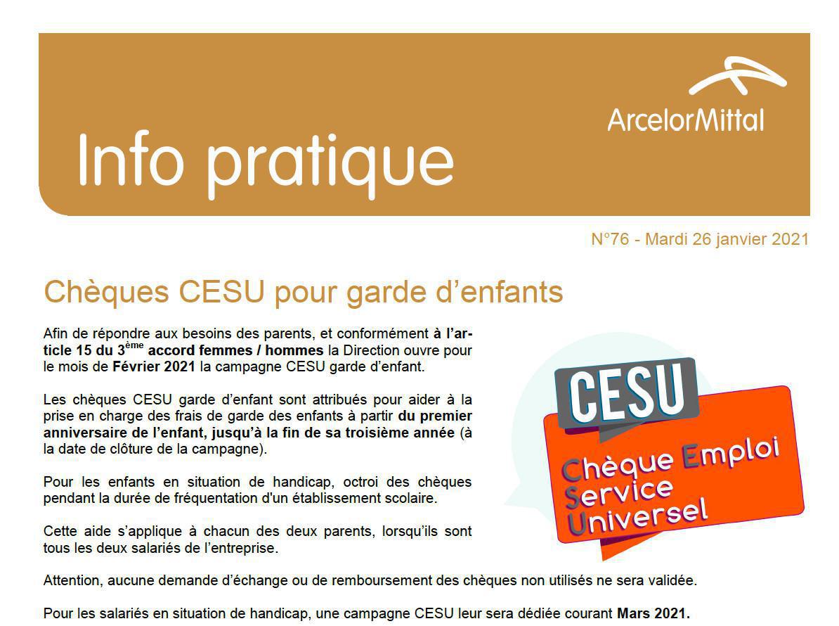 Ouverture de la campagne Chèques CESU pour garde d’enfants Ouverture de la campagne Chèques CESU pour garde d’enfants