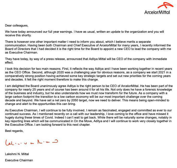 ArcelorMittal change de PDG
