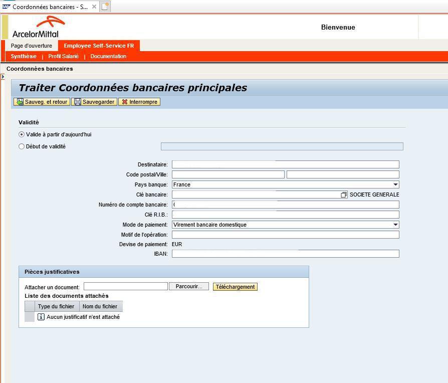 Déclaration changement coordonnées bancaires Déclaration changement coordonnées bancaires