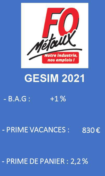 FO METAUX SIGNATAIRE DE L’ACCORD GESIM 2021 !