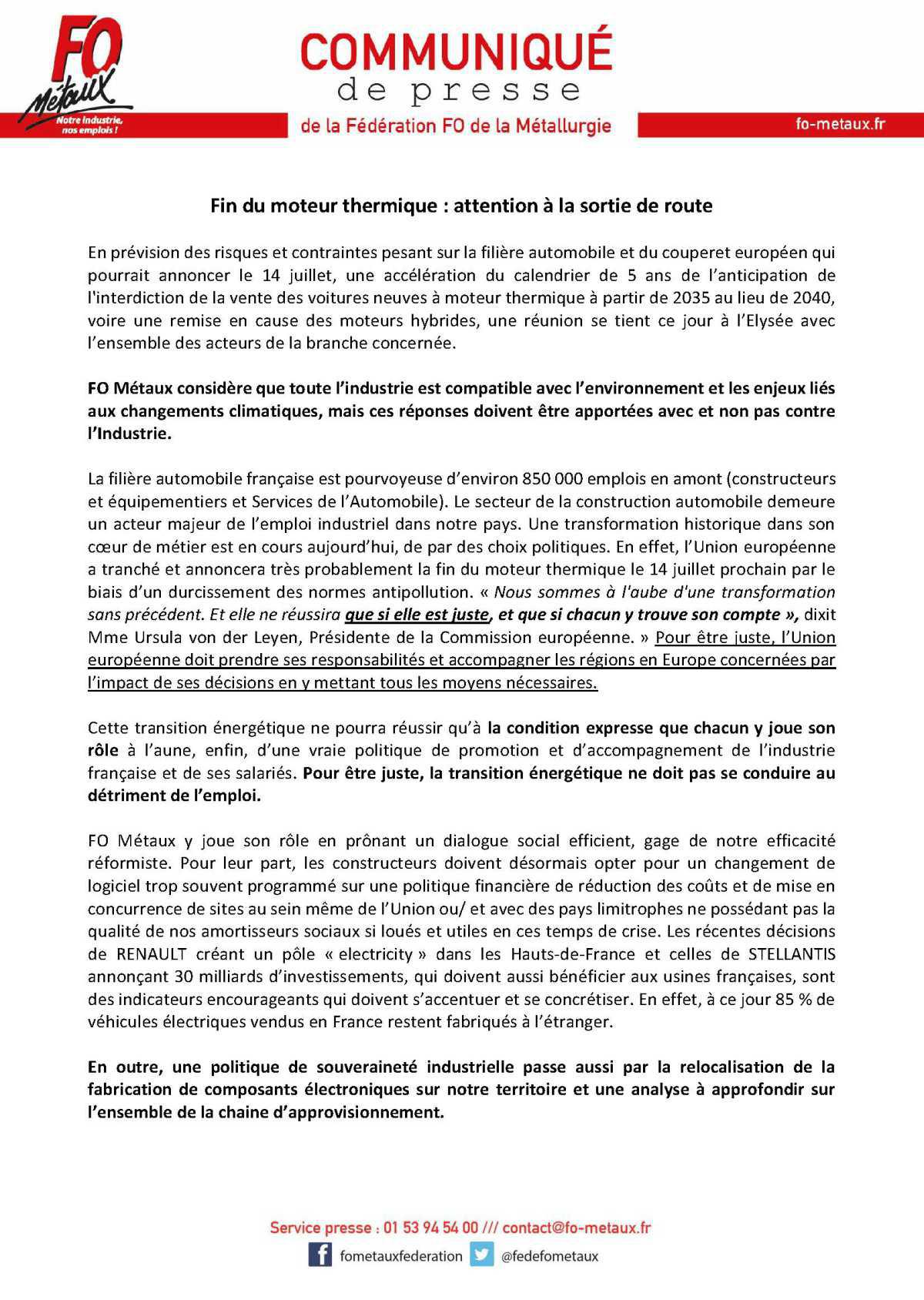 Fin du moteur thermique : attention à la sortie de route