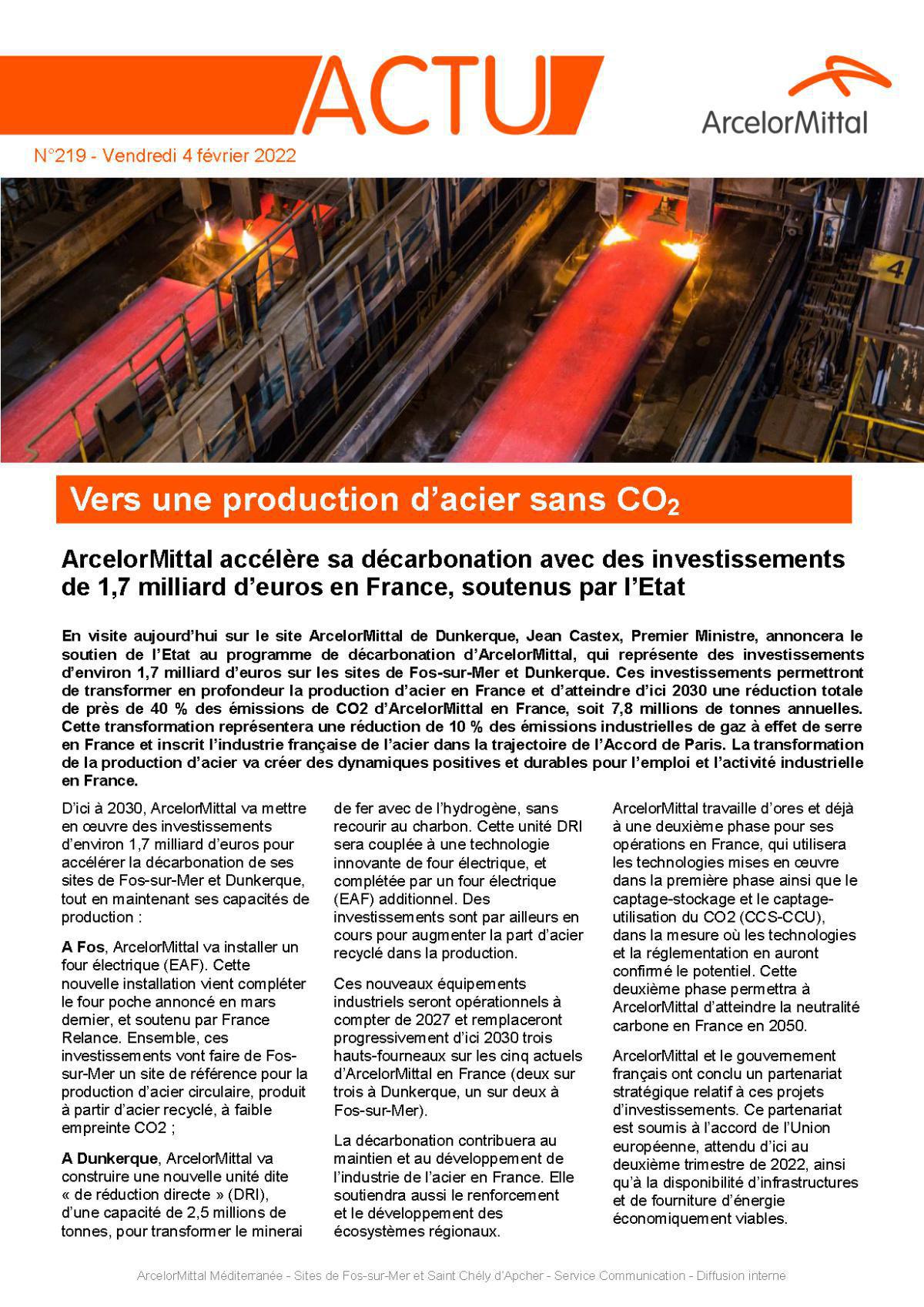Vers une production d’acier sans CO2 Vers une production d’acier sans CO2