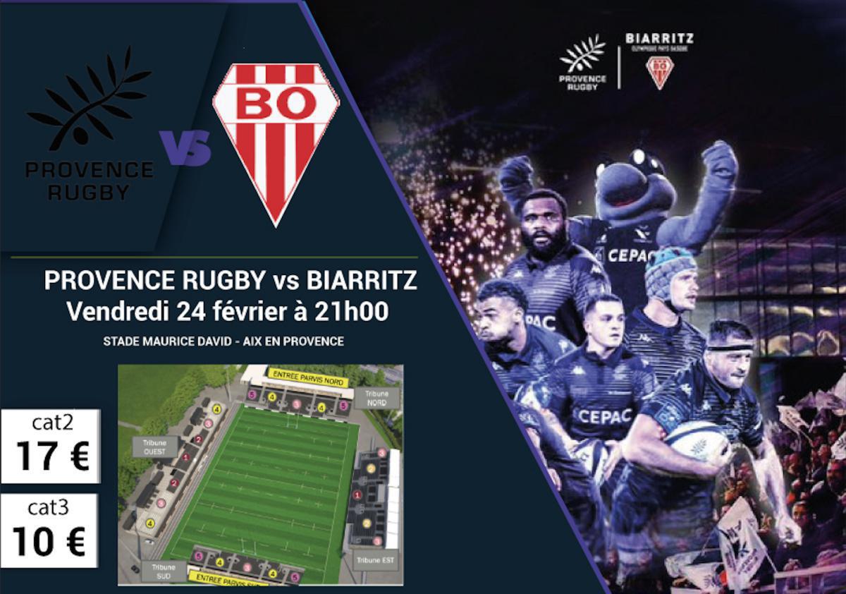 PROVENCE RUGBY vs BIARRITZ au stade d'Aix en Provence le 24 février ...