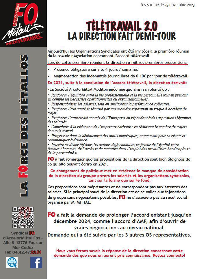 NÉGOCIATIONS ACCORD TÉLÉTRAVAIL 2023 NÉGOCIATIONS ACCORD TÉLÉTRAVAIL 2023