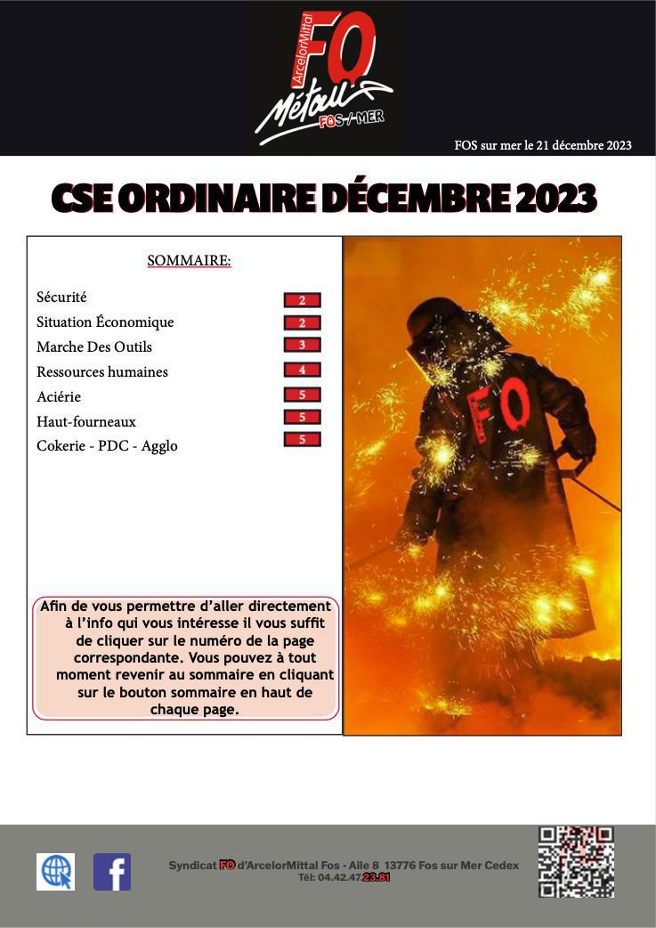 CSE ordinaire décembre 2023