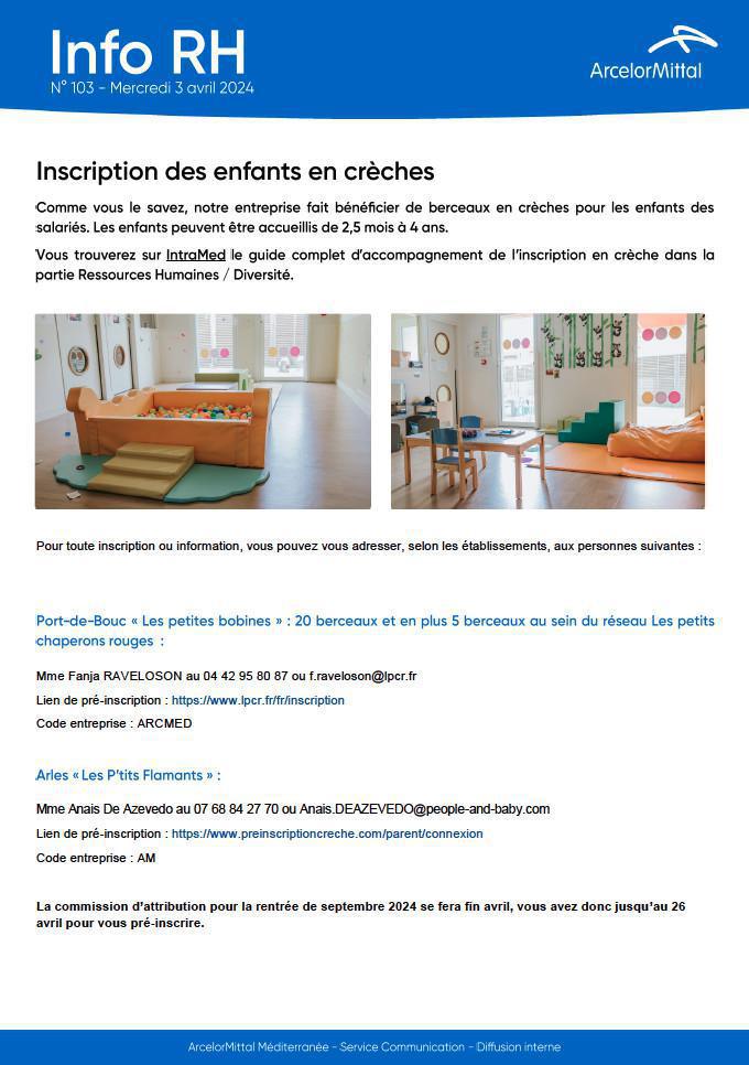 Crèches : Inscription des enfants Crèches : Inscription des enfants