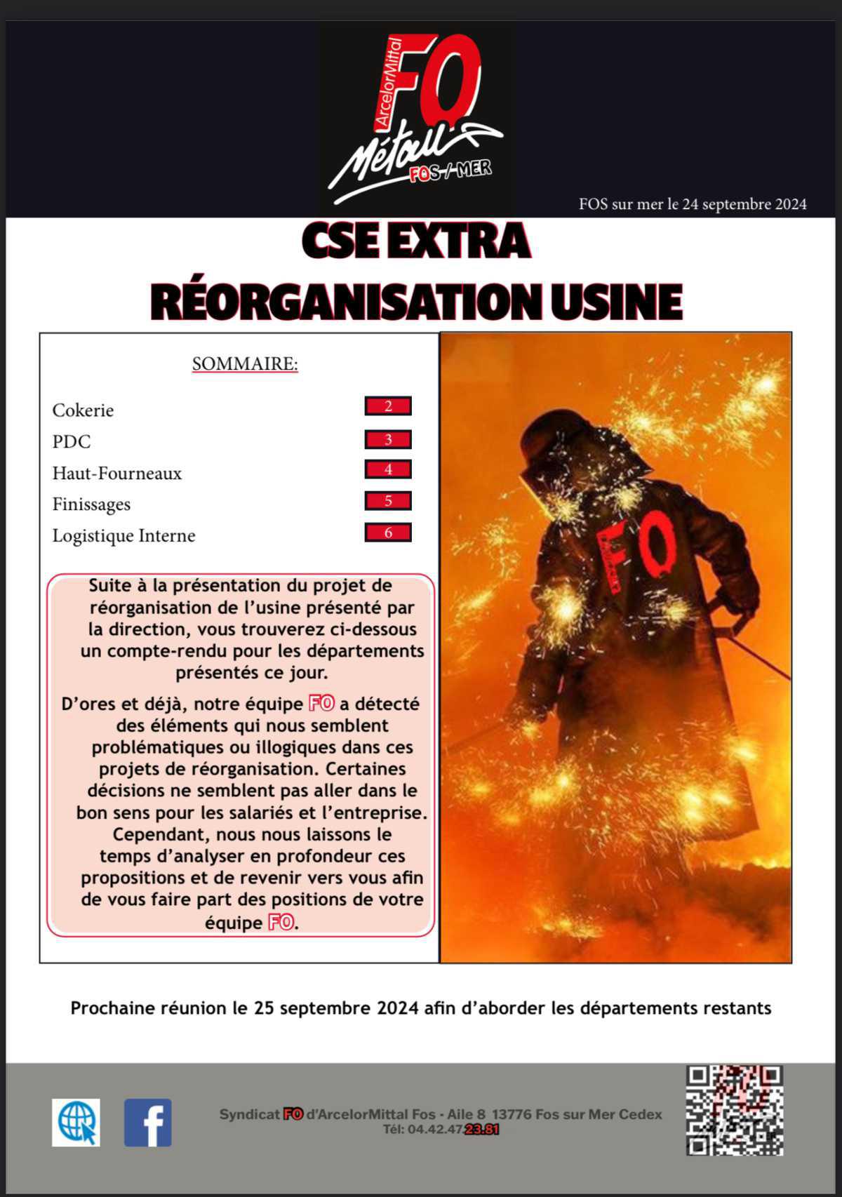 CSE EXTRA RÉORGANISATION USINE