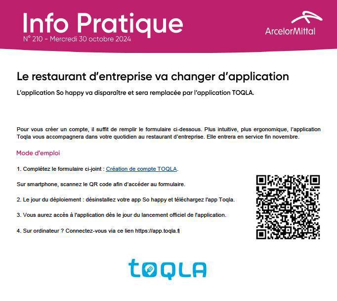 Le restaurant d'entreprise va changer d'application Le restaurant d'entreprise va changer d'application