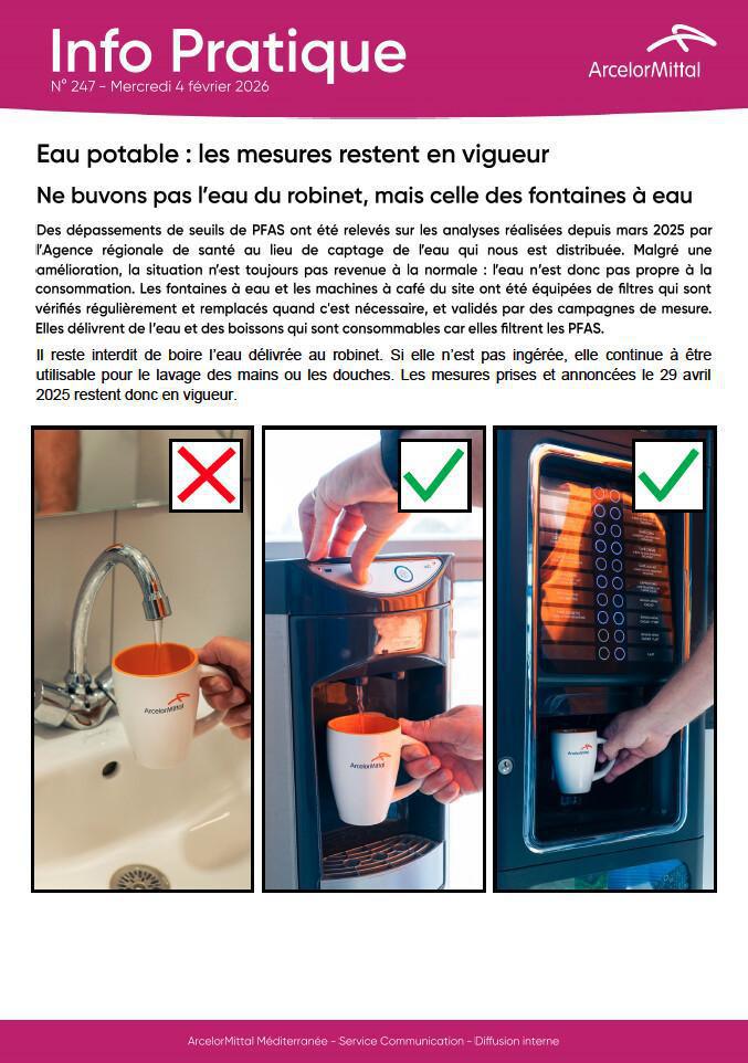 Eau potable : les mesures restent en vigueur Eau potable : les mesures restent en vigueur