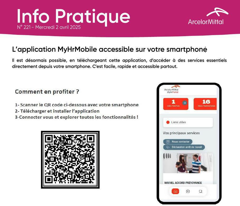 L'application MyHrMobile accessible sur votre smartphone L'application MyHrMobile accessible sur votre smartphone