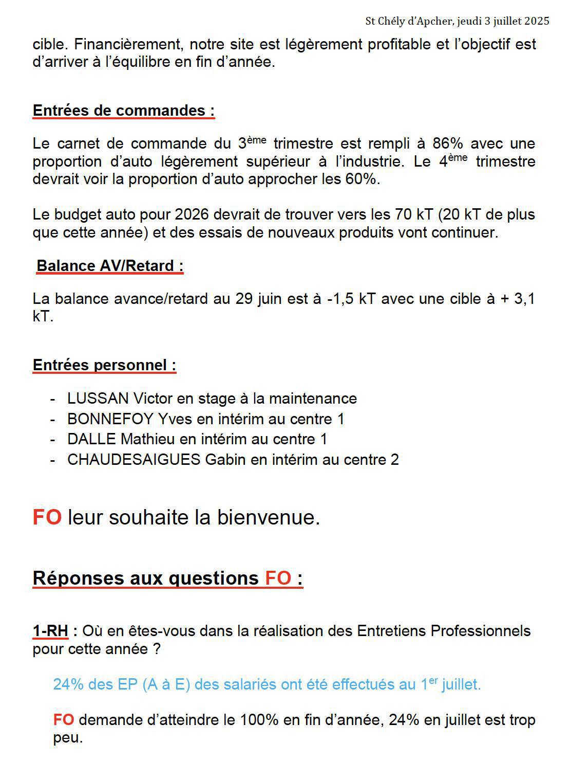Compte rendu CSE juillet 2025