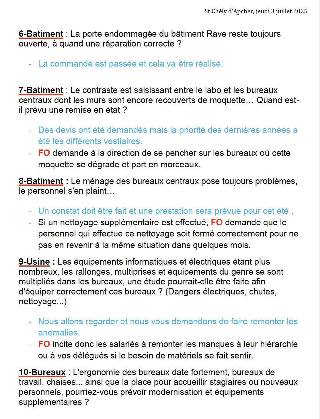 Compte rendu CSE juillet 2025