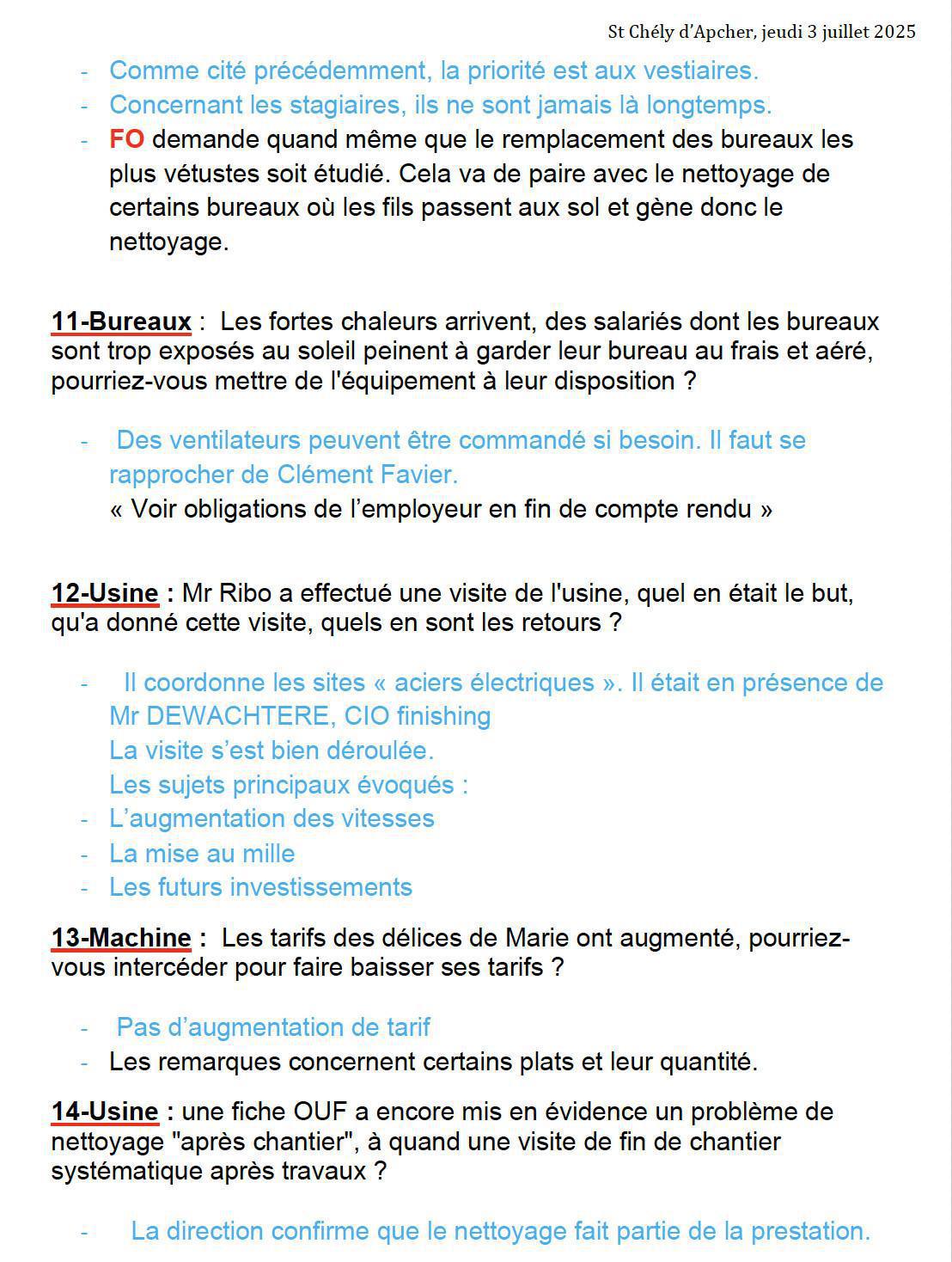 Compte rendu CSE juillet 2025