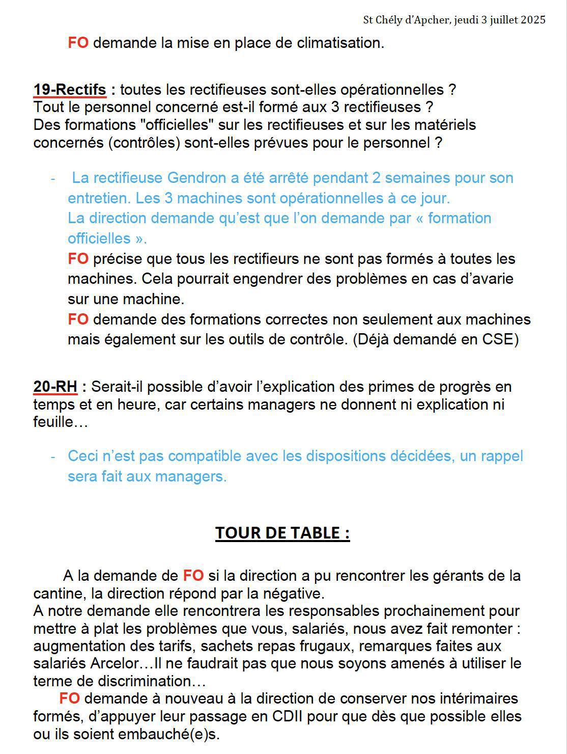 Compte rendu CSE juillet 2025