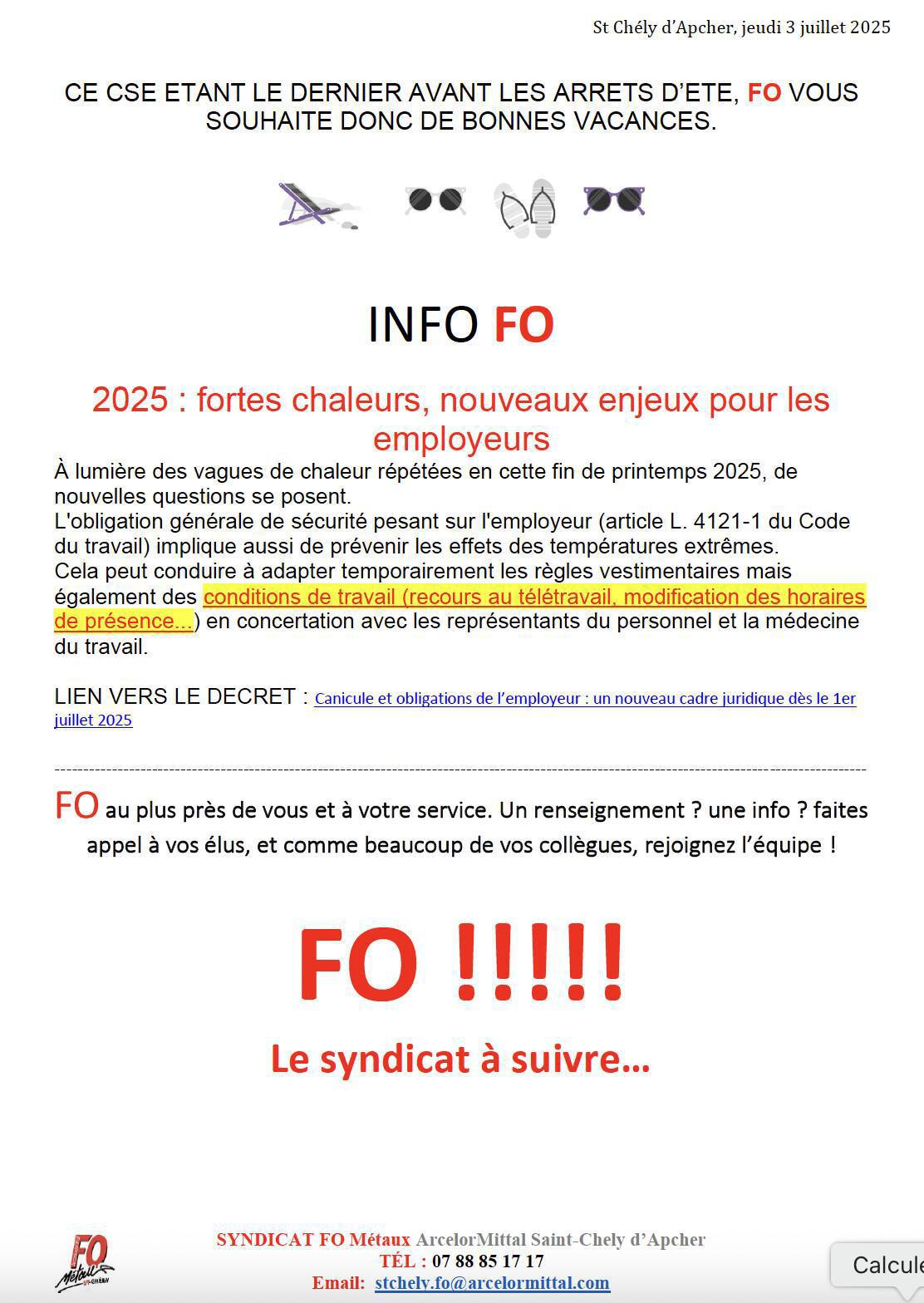Compte rendu CSE juillet 2025