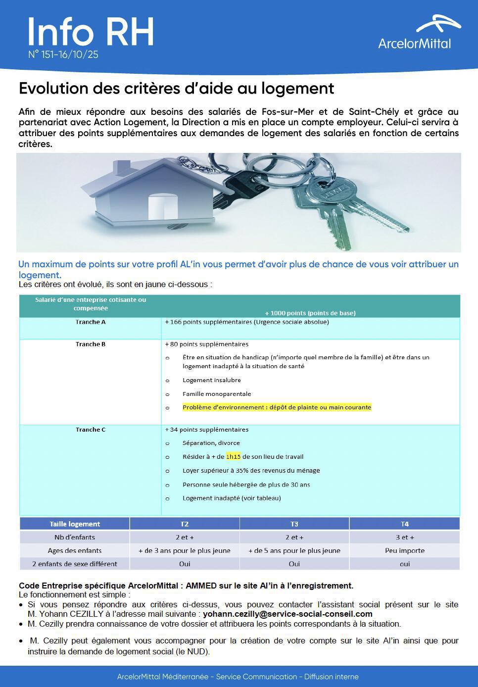 ÉVOLUTION DES CRITÈRES D'AIDE AU LOGEMENT 2025