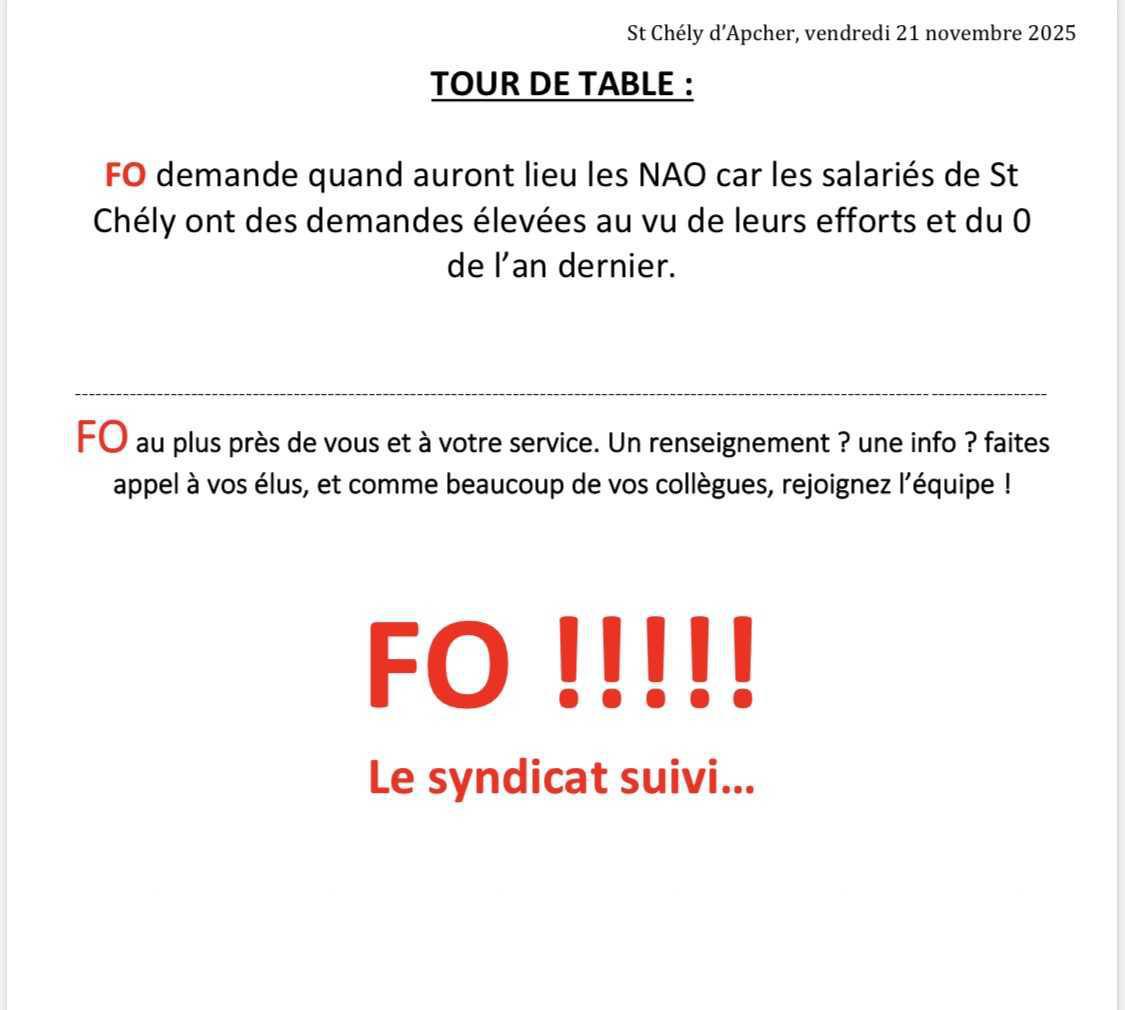 Compte rendu CSE novembre 2025