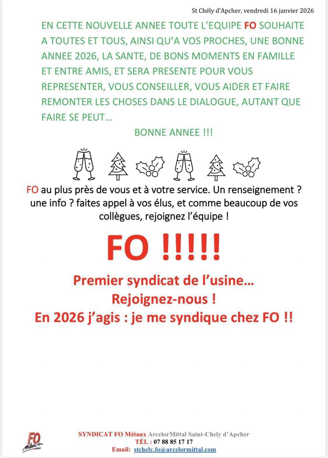 CSE ordinaire de janvier 2026