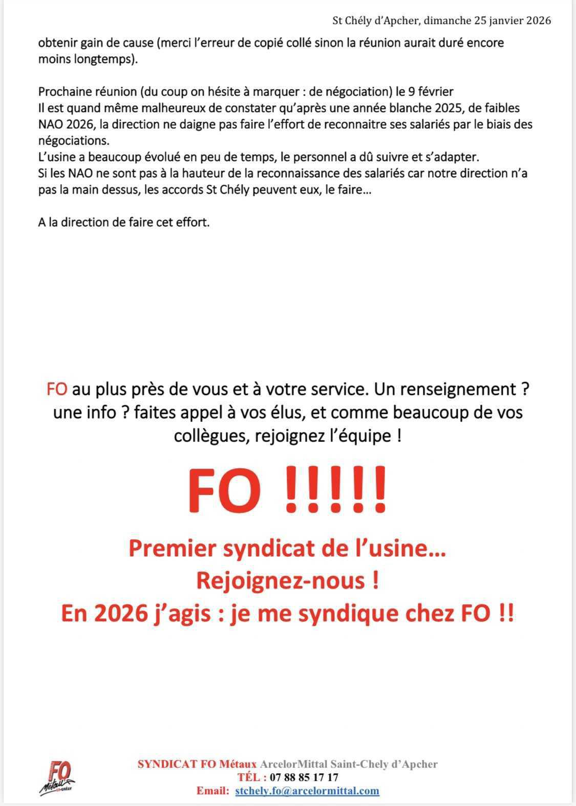 Négo prime relèves du 23/01/26
