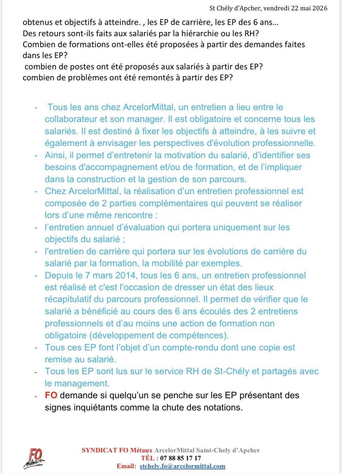CSE du 22 /05 /26