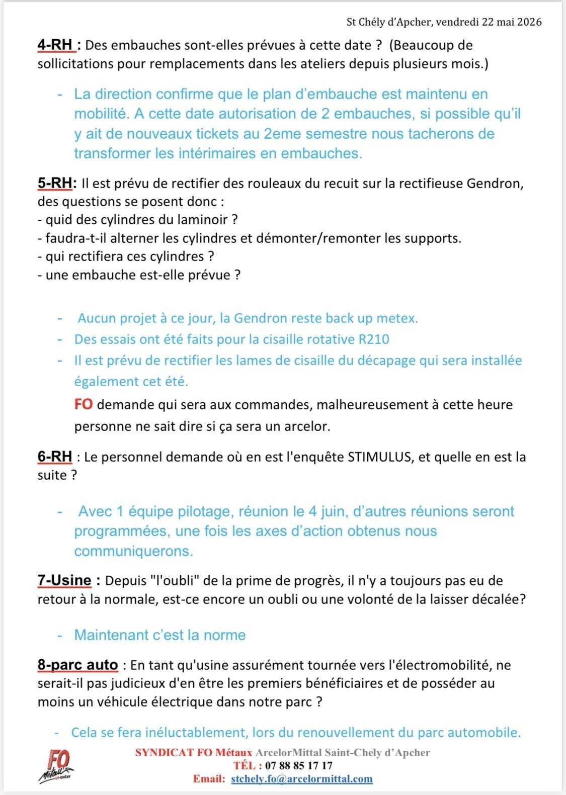 CSE du 22 /05 /26