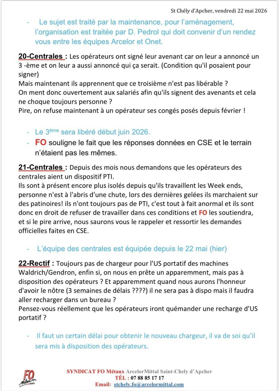 CSE du 22 /05 /26
