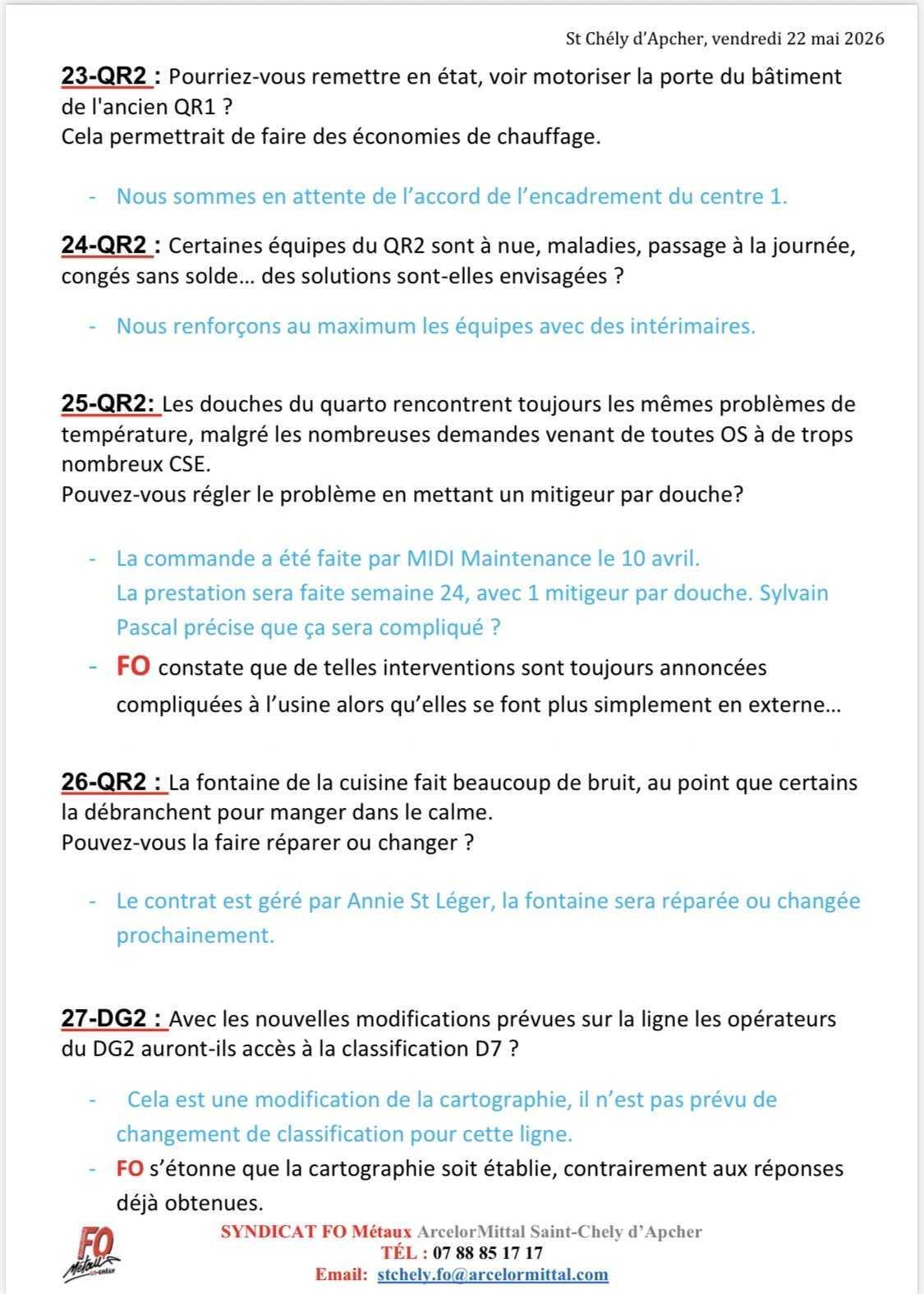 CSE du 22 /05 /26