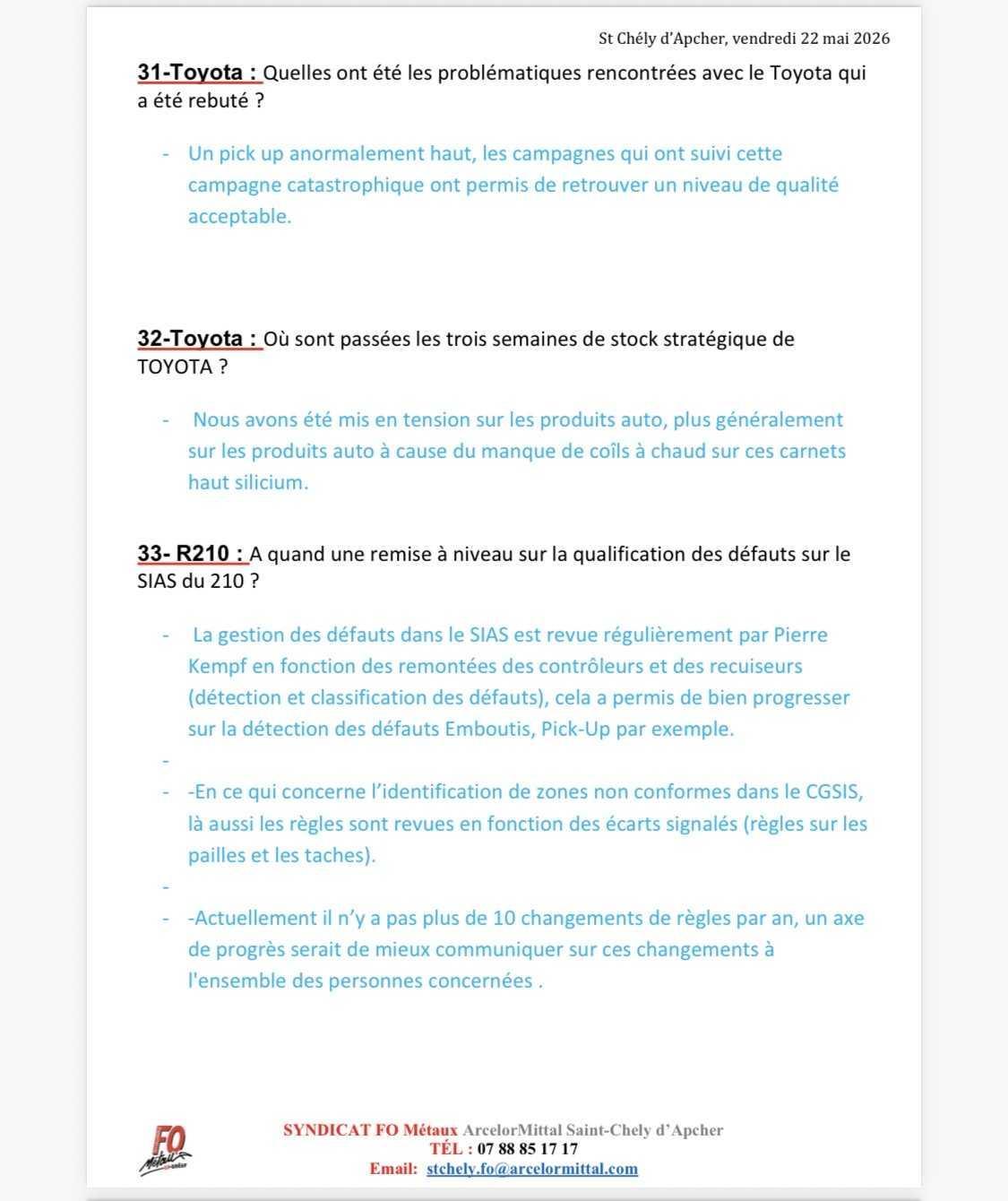 CSE du 22 /05 /26