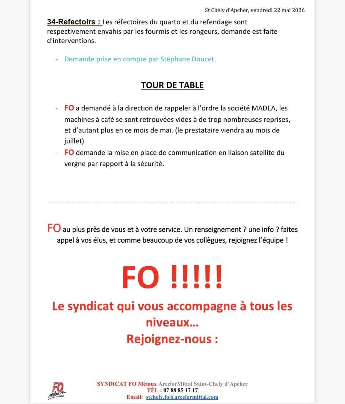 CSE du 22 /05 /26