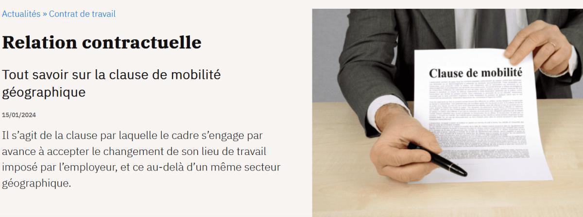 FO Cadres: Tout savoir sur la clause de mobilité géographique FO Cadres: Tout savoir sur la clause de mobilité géographique