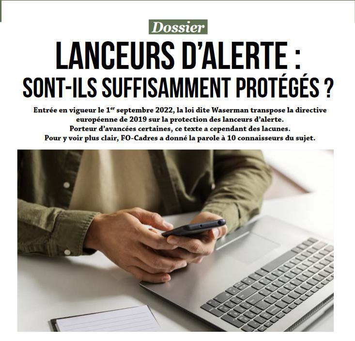 La lettre FO Cadres 04/24: Dossier Lanceurs d’alerte, sont-ils suffisamment protégés ?