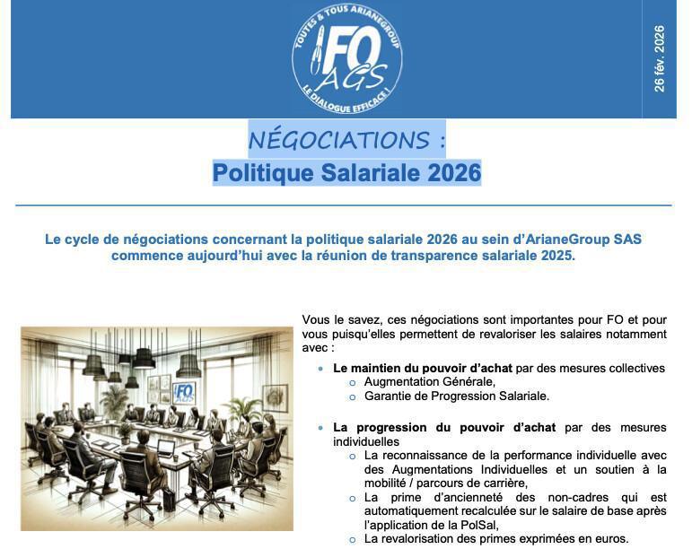 NÉGOCIATIONS : Politique Salariale 2026