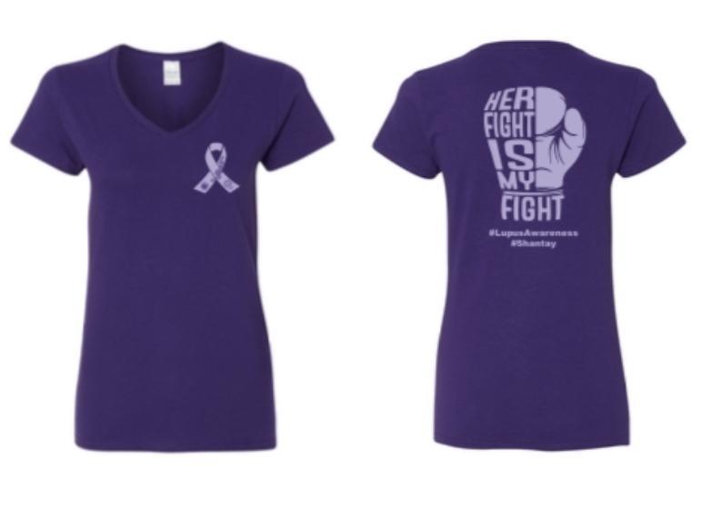 SHORT SLEEVE T-SHIRT: Purple - Lupus Support 