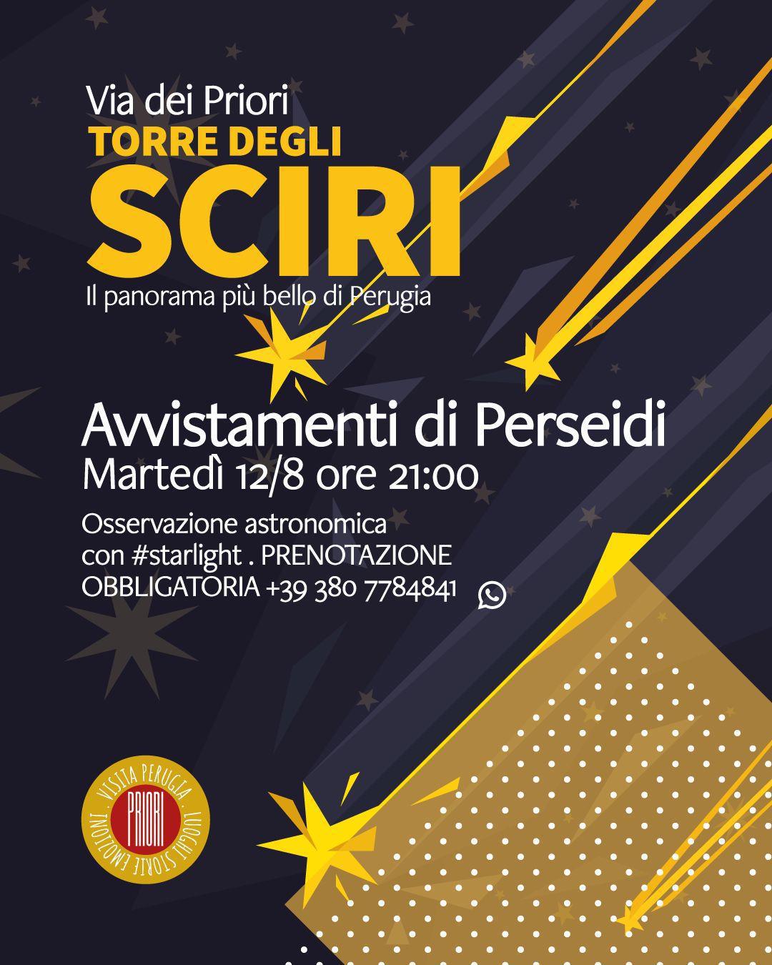 Avvistamenti di Perseidi alla Torre degli Sciri