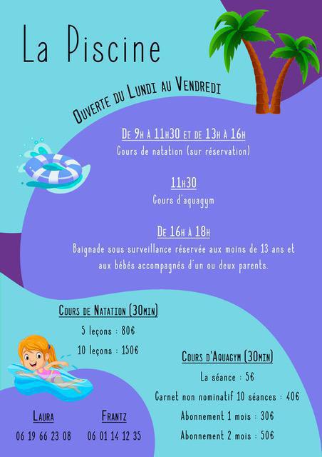 C. La Piscine et les leçons de Natation C. La Piscine et les leçons de Natation