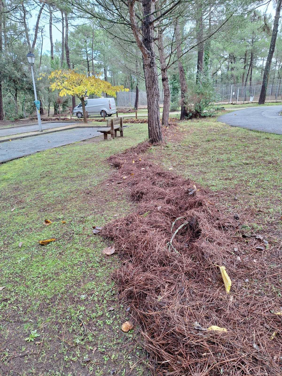 Pendant l'hiver, on bichonne les abords du Club.