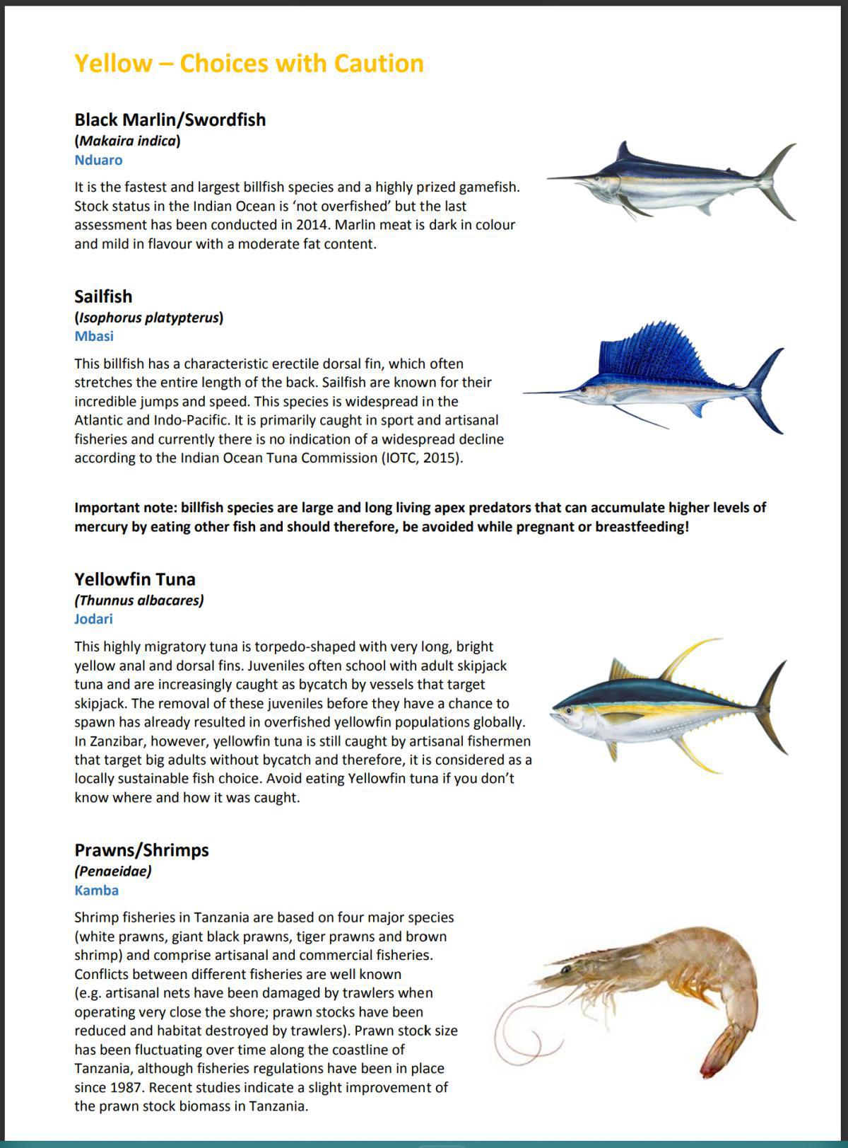 Sustainable Seafood Guide by Chumbe Island Coral Park