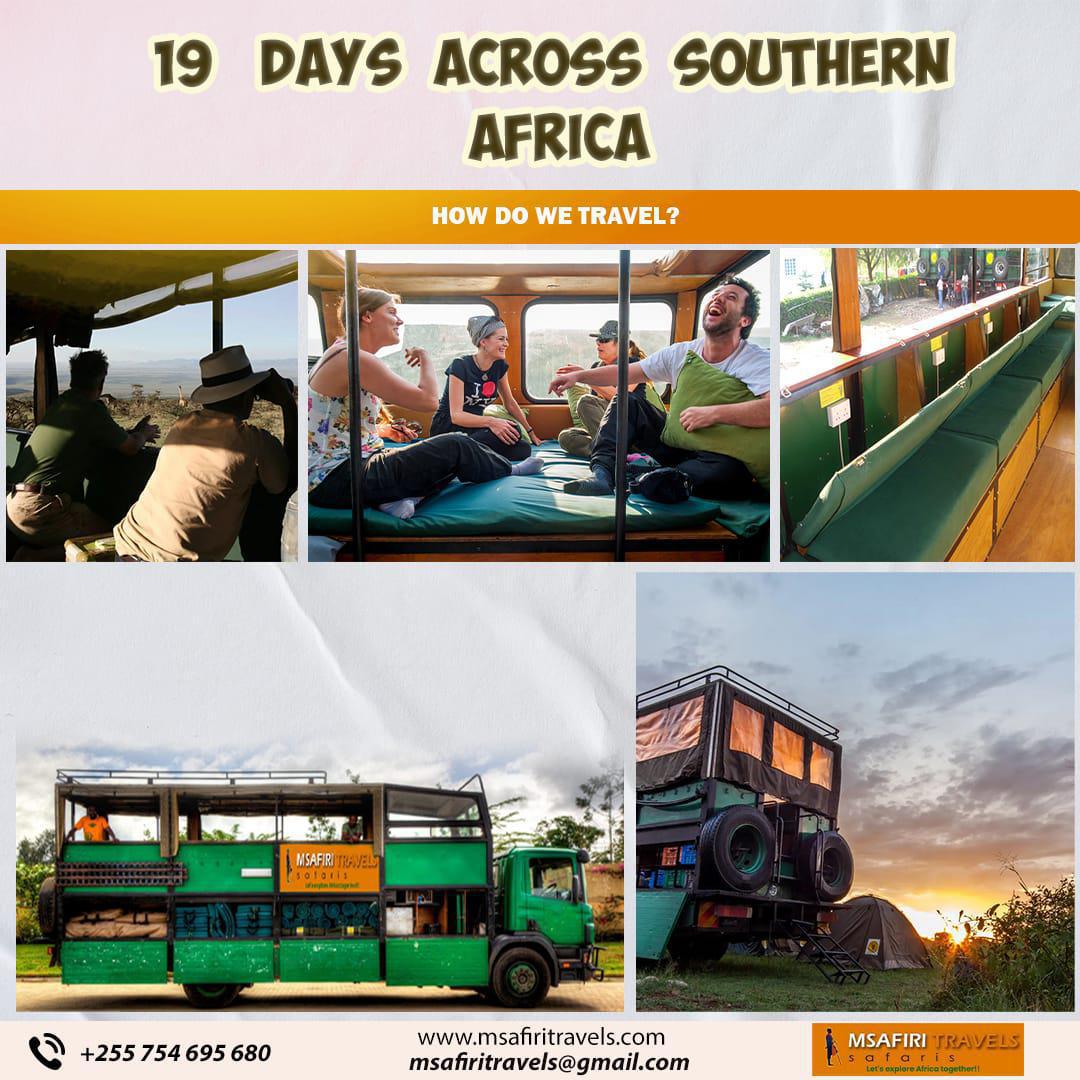 19 Days Overland Safari across Southern Africaš15 Dec - 3 Janā¶ļø$1.255 19 Days Overland Safari across Southern Africaš15 Dec - 3 Janā¶ļø$1.255