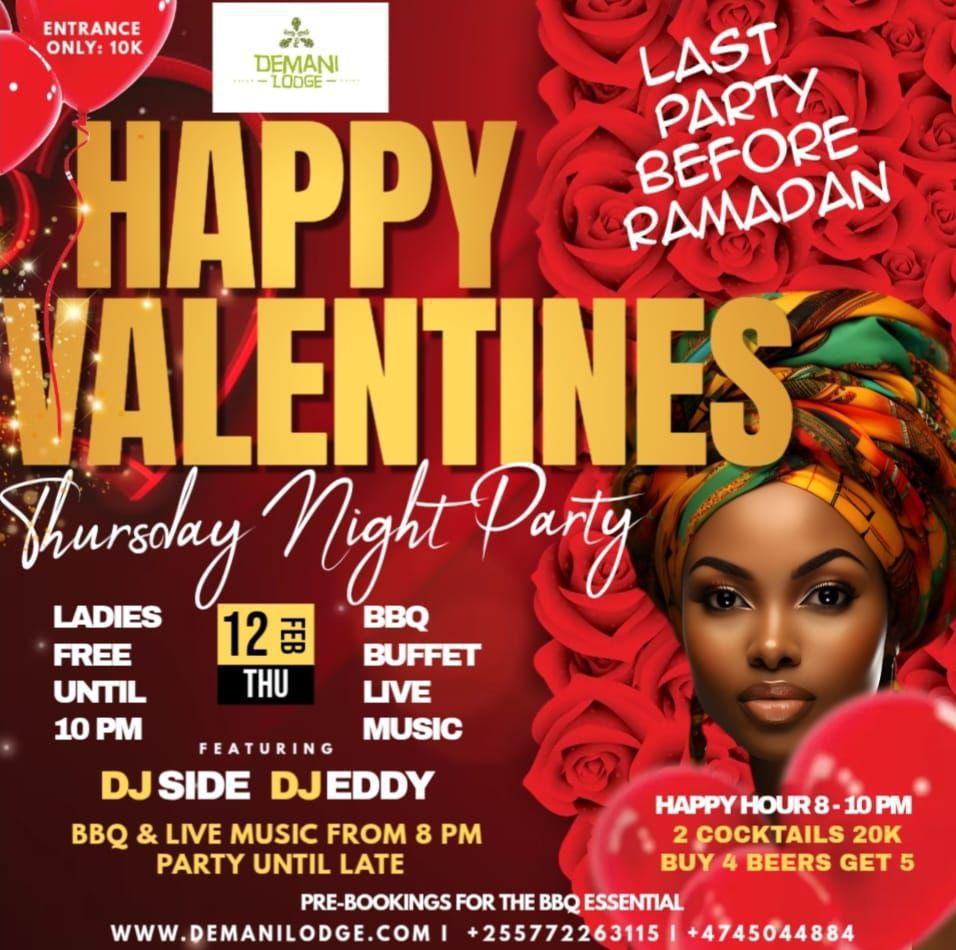 Happy Valentine's📍DEMANI Lodge, Paje ▶️ entry 10k tzs 