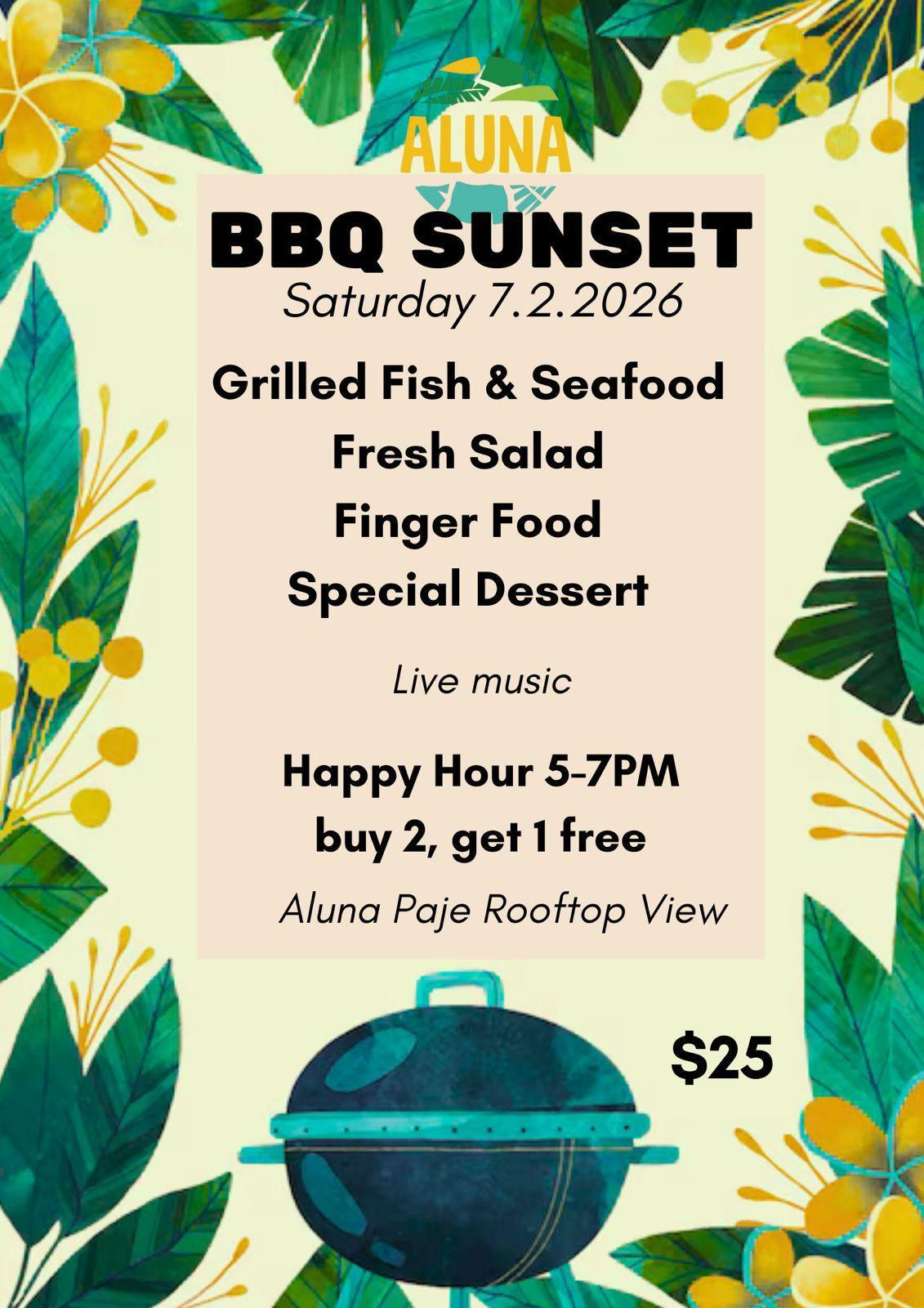 BBQ Sunset📍Aluna, Paje ▶️ $25