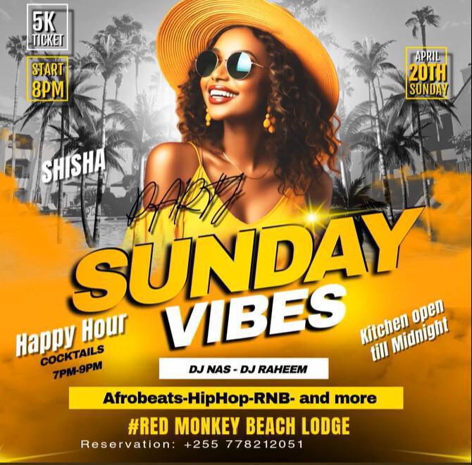 Sunday Vibes 📍Red Monkey Beach Lodge, Jambiani▶️ 5ooo