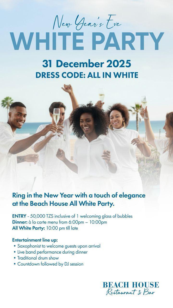 White Party📍 Beach House, Stone Town ▶️ 50ooo